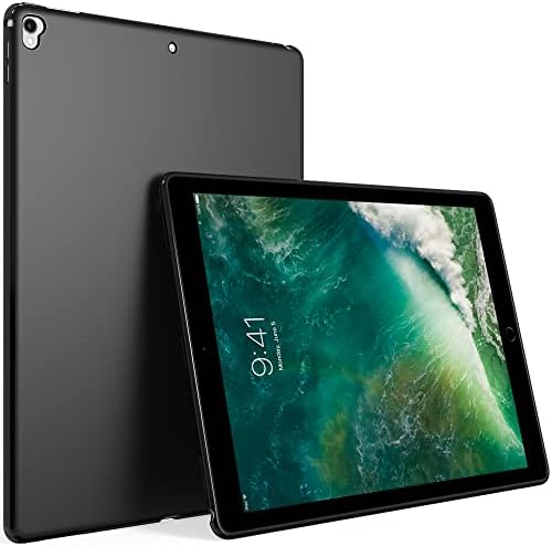 Калъф за iPad Pro 9,7 (стар модел), защитен калъф от матирана каучук и мека TPU Puxicu Slim Design за iPad Pro 9,7 инча (модели на iPad A1673 A1674 A1675), черен