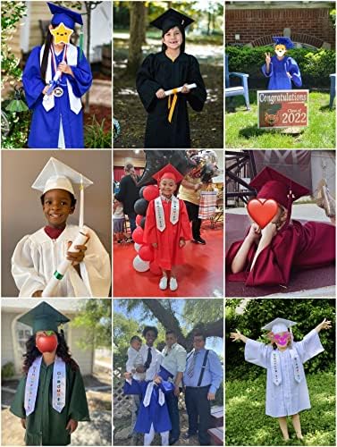 GraduatePro Матиран 2023 Комплект Шапки за Бала в детската градина и Мантия с Пискюли за Деца в предучилищна възраст