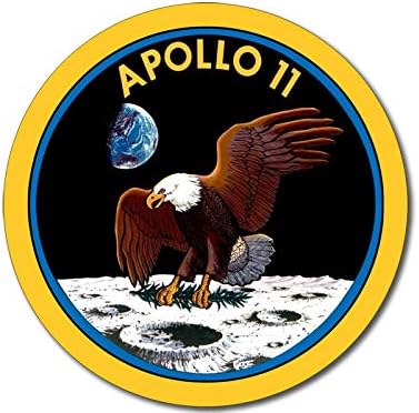 Американската Vinyl Кръг Стикер с печат на мисията на НАСА Аполо-11 (Стикер с логото на Eleven Space)
