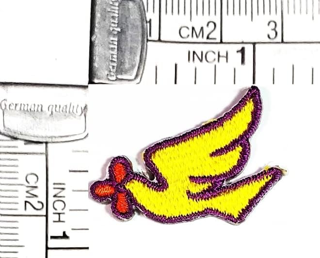 Kleenplus Мини Жълто Гълъб Мультяшная Нашивка Гълъб Птицата е Знак на Света Стикер Занаятчийски Ленти САМ Бродирана