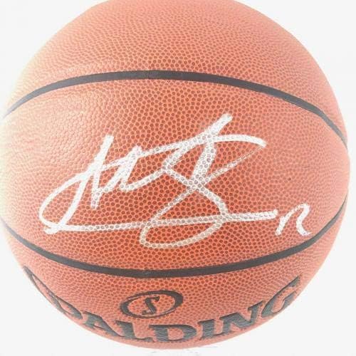 Андрю Богут подписа Баскетболен договор Spalding Баскетбол PSA/DNA Warriors С Автограф - Баскетболни топки с автограф