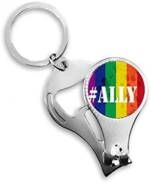 Съюзник на ЛГБТ Дъгата Модел Ножица За Нокти Халка Ключодържател Отварачка За Бутилки Машина За Рязане