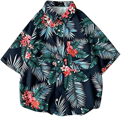 Спортна Тениска Хавайски Плажна Риза Двойка Блузи с къс ръкав Drop Shirt Юниорские Ежедневни Ризи