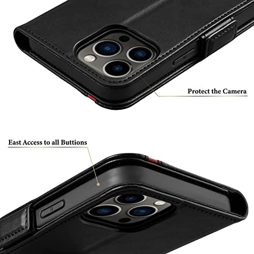 Чанта-портфейл Rssviss за iPhone 13 Pro Max, Магнитен калъф-награда от изкуствена кожа с панти капак и отделения