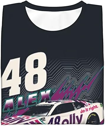 Тениска ASFRSH Alex Bowman 48 за подрастващите момичета и момчета, Тениска с къс ръкав и принтом, Спортна Класическа