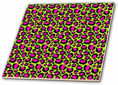 3D Принт с изображение на животни Кэсси Питърс - Ярко-Розова Лаймовая плочки с изображение на един Леопард (ct_354121_1)