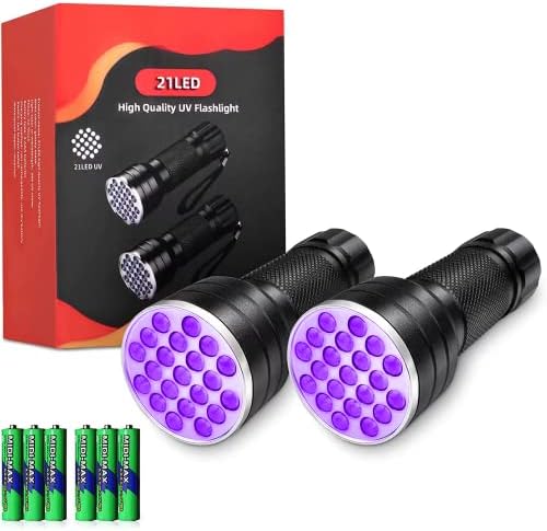 Ултравиолетово фенерче, Черно на светлината, YIFENG 21-LED 395nm Blacklight Светлини за откриване на урина от домашни животни, сухи петна, на дървеници легла с 3 безплатни батери?