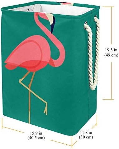 Inhomer Flamingo Голяма Кошница за дрехи, Водоустойчив Сгъваема Кошница за Дрехи, Кошница за Дрехи, Органайзер за Играчки, Домашен Декор за Спалня, антре, Баня