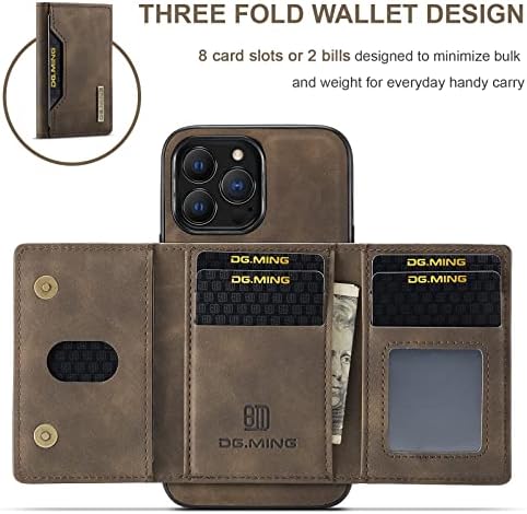 Чанта-портфейл за iPhone 13 pro max за мъже, подвижни мрежи за телефон с държач за карти магнитни кожена кесия,