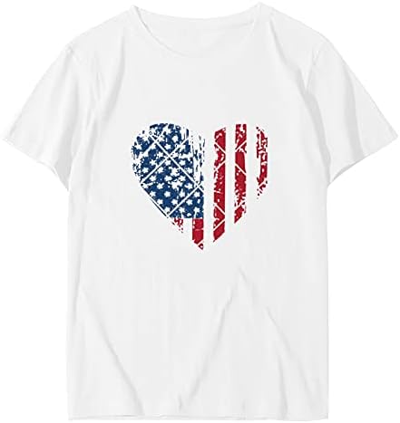 Ризи 4 юли, Женска Тениска С Американския Флаг, Ежедневни Летни Потници, Тениски с къс ръкав Райе със Звездите,