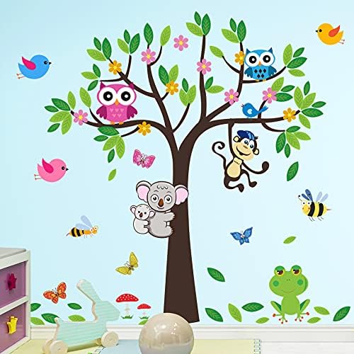 Направи си САМ Животни Стикери За стена с изображение на Дървета, Сови, Стикери за Стена, Cartoony Гора, Стикер