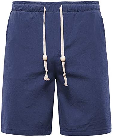 Мъжки къси панталони за активна почивка Мъжки Летни Обикновена Плажни къси Панталони от Памук и Лен за Спорт Баскетболни шорти