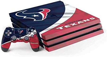 Игри кожата Skinit Decal, Съвместим с конзола PS4 Pro и комплект контролери - Официално лицензиран дизайн NFL Houston
