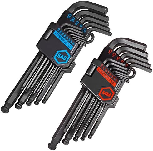 Комплекти шестоъгълни ключове Carbyne с дълъг шариковым фитил - 26 бр., инчов (стандартни) / метрична, S2 стомана. Идеален набор от шестоъгълни ключове/Allen Key Set