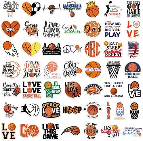 Баскетболни Етикети за Бутилки с вода Сладки Баскетболни Подаръци 50 Бр. Спортни Стикери за Деца Юноши Възрастни