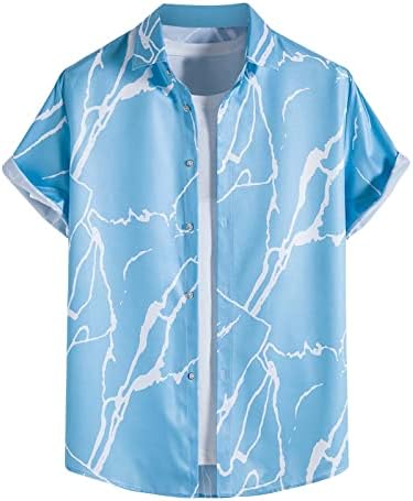 Мъжки Хавайска Риза 2023, Летни Блузи, Ежедневни Ризи с копчета и Къс ръкав Принтом, Свободни Елегантни Блузи, Плажна