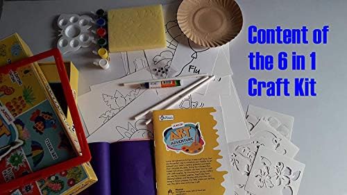 комплект за творчество и занаяти lodestone 6 в 1 за деца - рисуване пальчиками, тканевое изкуство, щанцоване, выдувание,